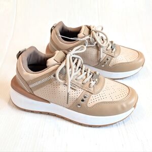 BEBE Aleska Chunky Tan Beige Women's Sneakers Size 8